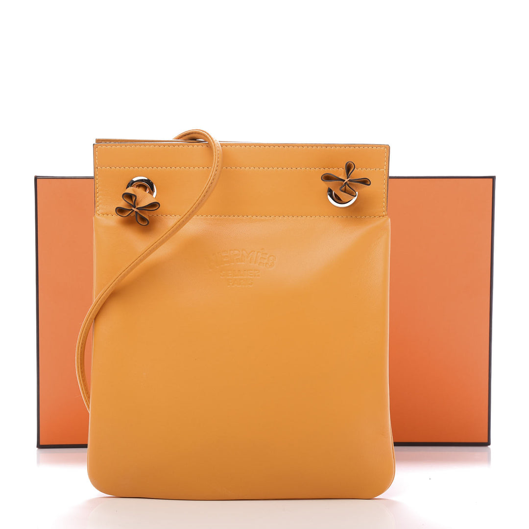 HERMÈS ALINE MILO SWIFT LAMBSKIN LEATHER MINI BAG JAUNE D&