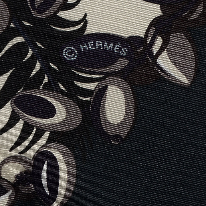 HERMÈS MYTHIQUES PHOENIX VERT ANTHRACITE SILK SCARF