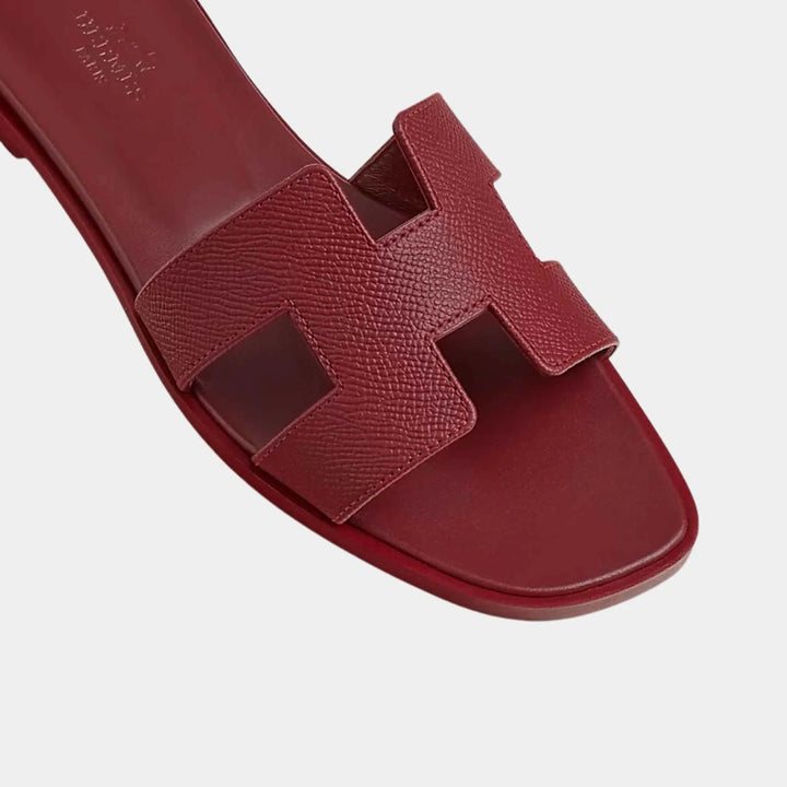 HERMÈS EPSOM LEATHER ORAN H SANDALS MULES