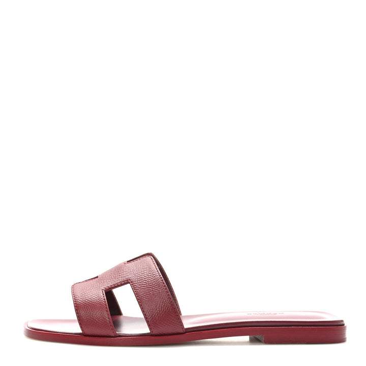 HERMÈS EPSOM LEATHER ORAN H SANDALS MULES