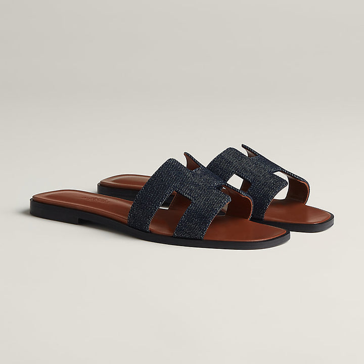 HERMÈS DENIM ORAN SANDALS