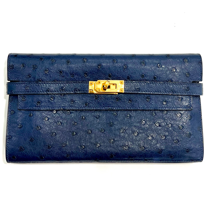 HERMÈS KELLY OSTRICH LONGUE WALLET