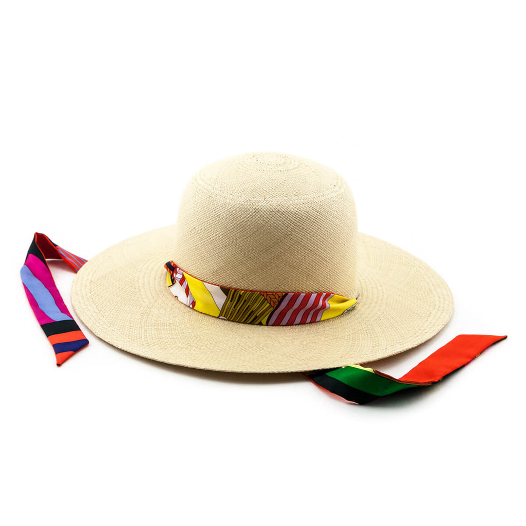 Hermes Le Panama Straw Hat (size 59) HERMES Straw Hat for Women 57 2022 TRINIDAD Logo Embroidered  main image 2