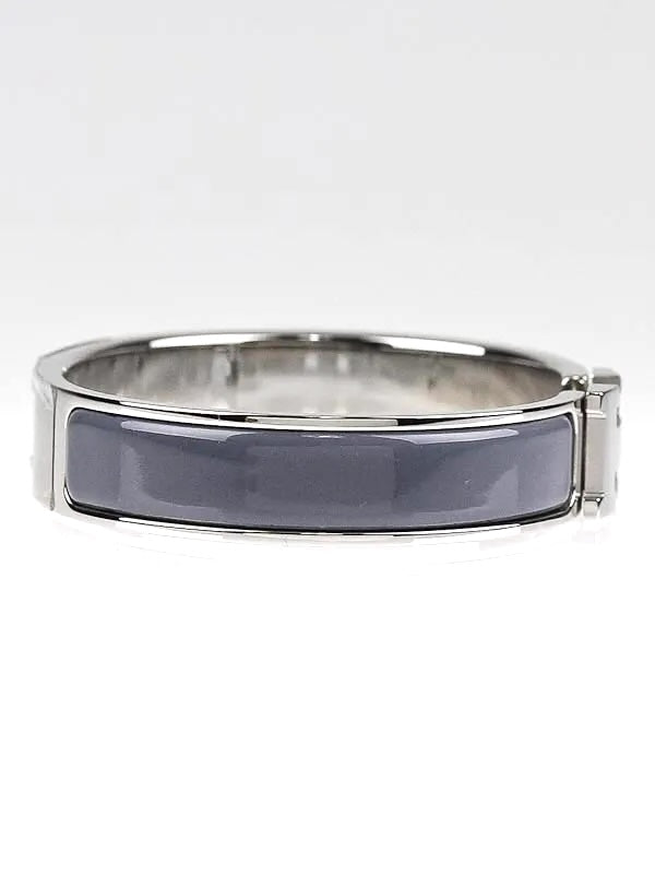 HERMÈS CLIC CLAC H ENAMEL PALLADIUM PLATED BRACELET PM