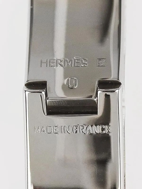 HERMÈS CLIC CLAC H ENAMEL PALLADIUM PLATED BRACELET PM