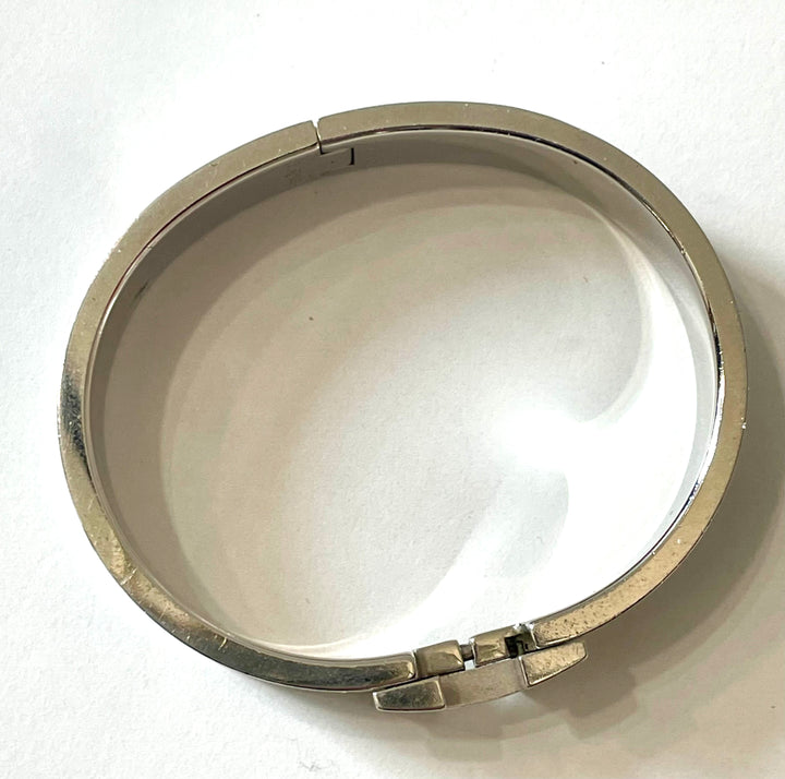 HERMÈS CLIC CLAC H ENAMEL PALLADIUM PLATED BRACELET PM