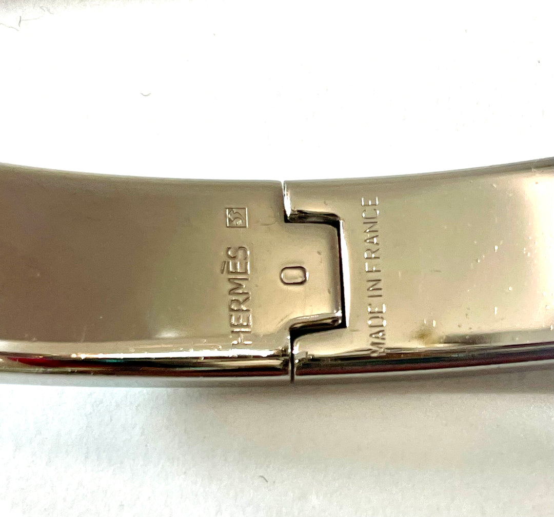 HERMÈS CLIC CLAC H ENAMEL PALLADIUM PLATED BRACELET PM