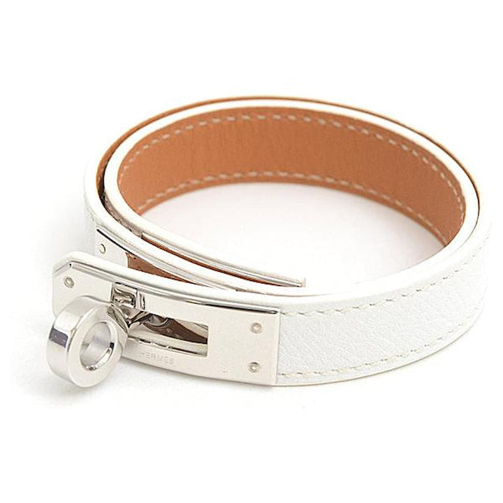 HERMÈS KELLY DOUBLE TOUR EPSOM LEATHER PALLADIUM PLATED BRACELET