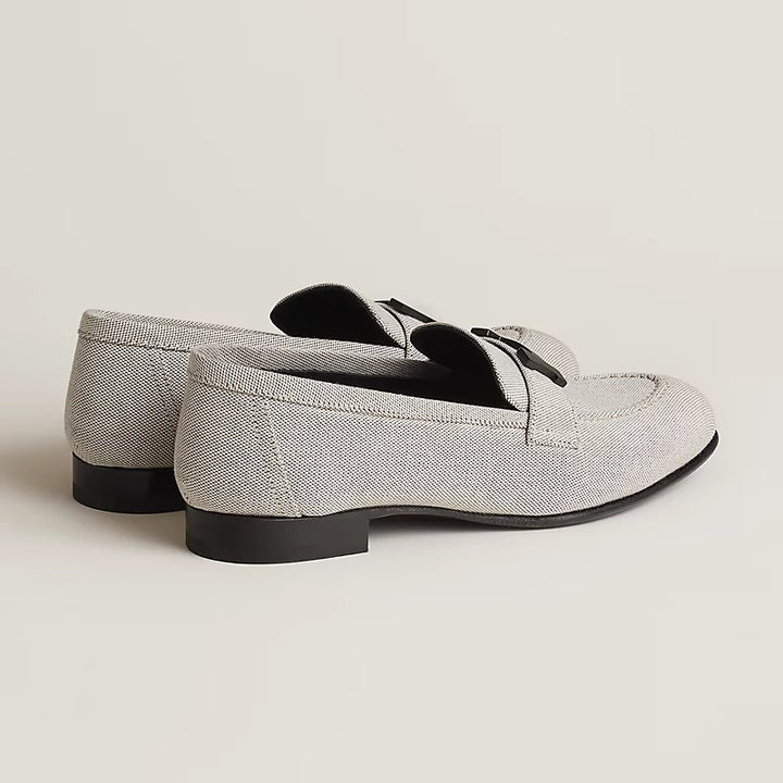 HERMÈS PARIS CANVAS H MOCASSINS LOAFERS