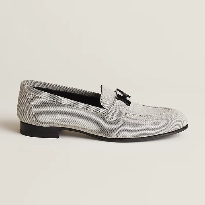 HERMÈS PARIS CANVAS H MOCASSINS LOAFERS