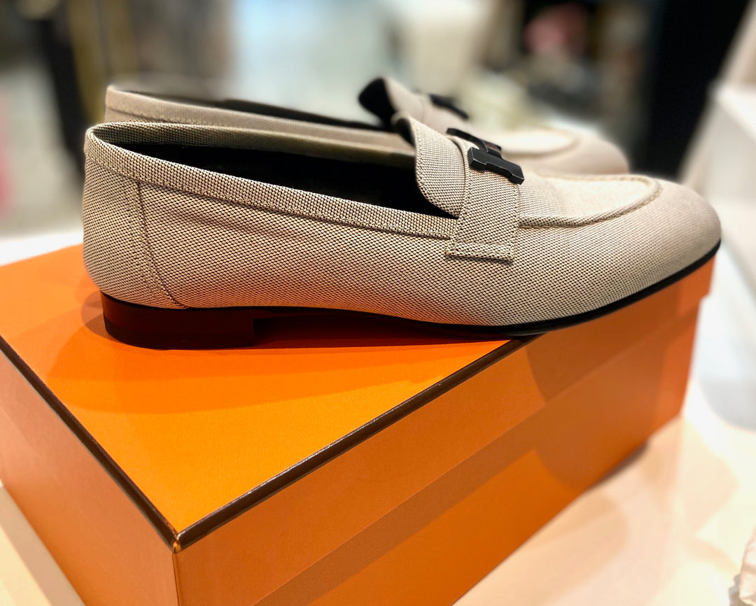 HERMÈS PARIS CANVAS H MOCASSINS LOAFERS – Caroline's Fashion