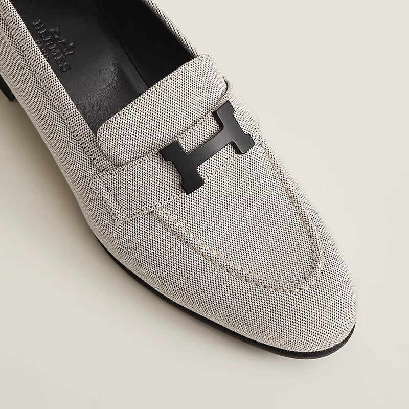 HERMÈS PARIS CANVAS H MOCASSINS LOAFERS