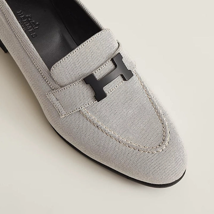 HERMÈS PARIS CANVAS H MOCASSINS LOAFERS