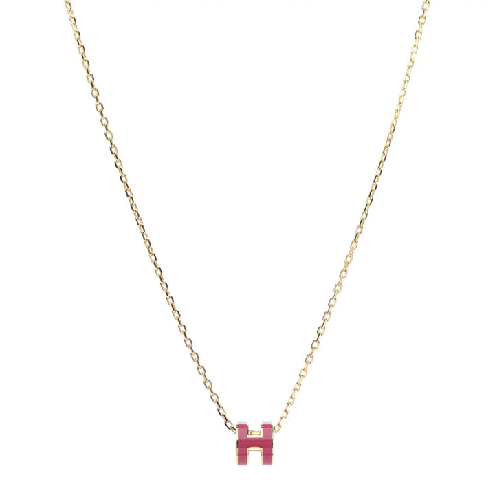 HERMÈS LACQUERED GOLD POP H PENDANT NECKLACE