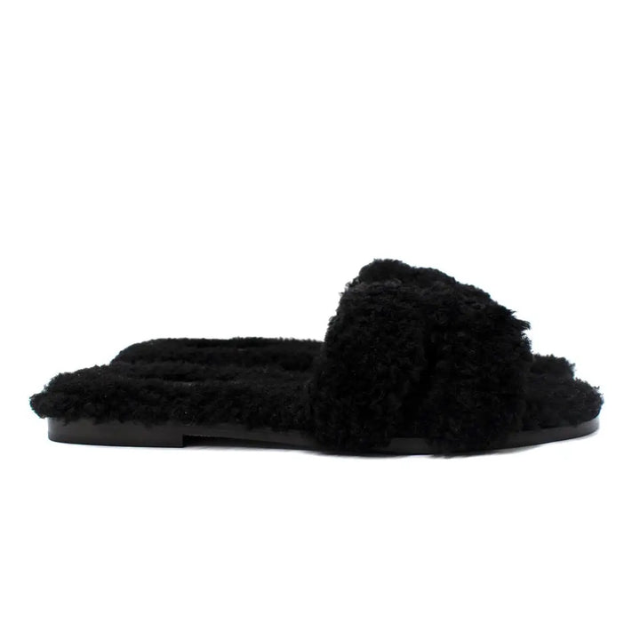 HERMÈS SHEARLING ORAN SANDALS