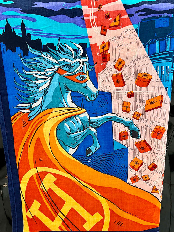 HERMÈS SPACE SHOPPING AU FAUBOURG SILK SCARF