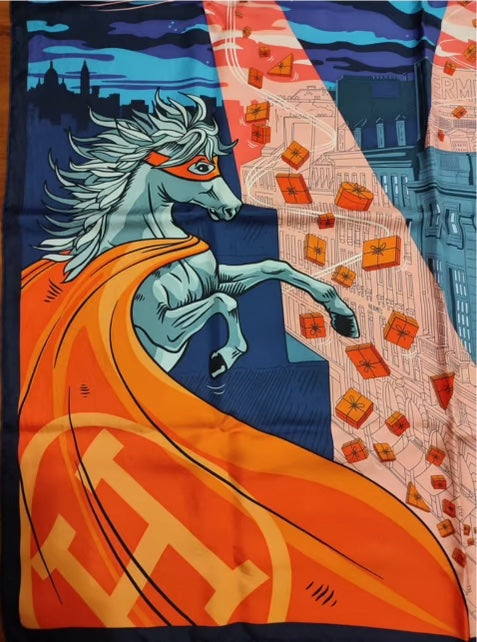 HERMÈS SPACE SHOPPING AU FAUBOURG SILK SCARF