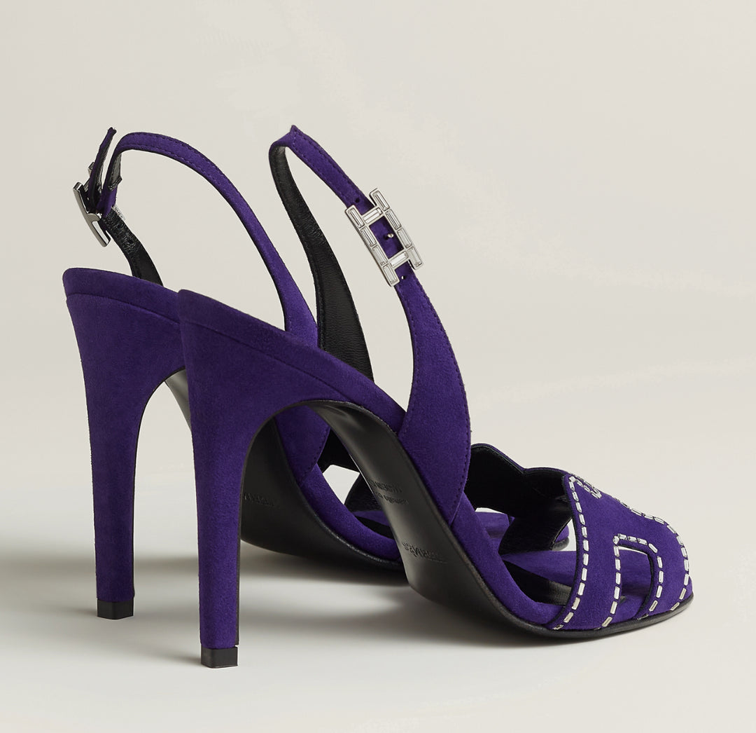 HERMÈS SUEDE GOATSKIN LEATHER HOLY 105 SANDALS