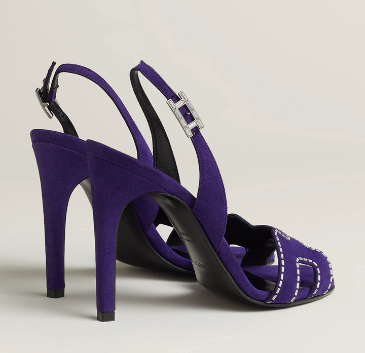 HERMÈS SUEDE GOATSKIN LEATHER HOLY 105 SANDALS