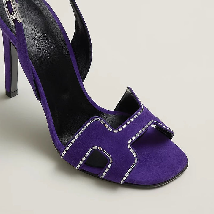 HERMÈS SUEDE GOATSKIN LEATHER HOLY 105 SANDALS