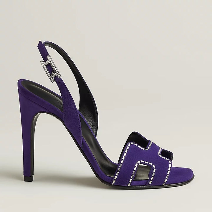 HERMÈS SUEDE GOATSKIN LEATHER HOLY 105 SANDALS