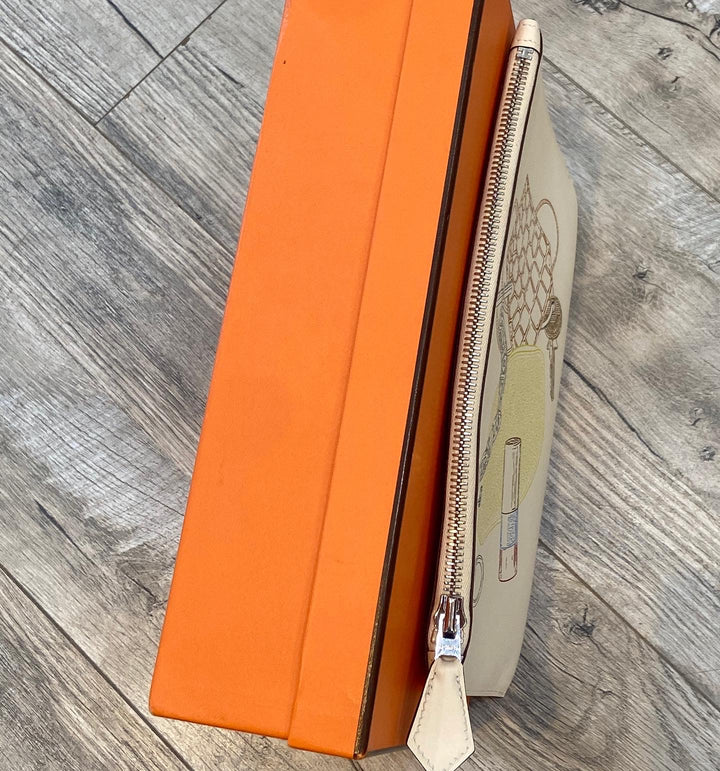 HERMÈS SWIFT LEATHER BAZAR IN &amp; OUT POUCH