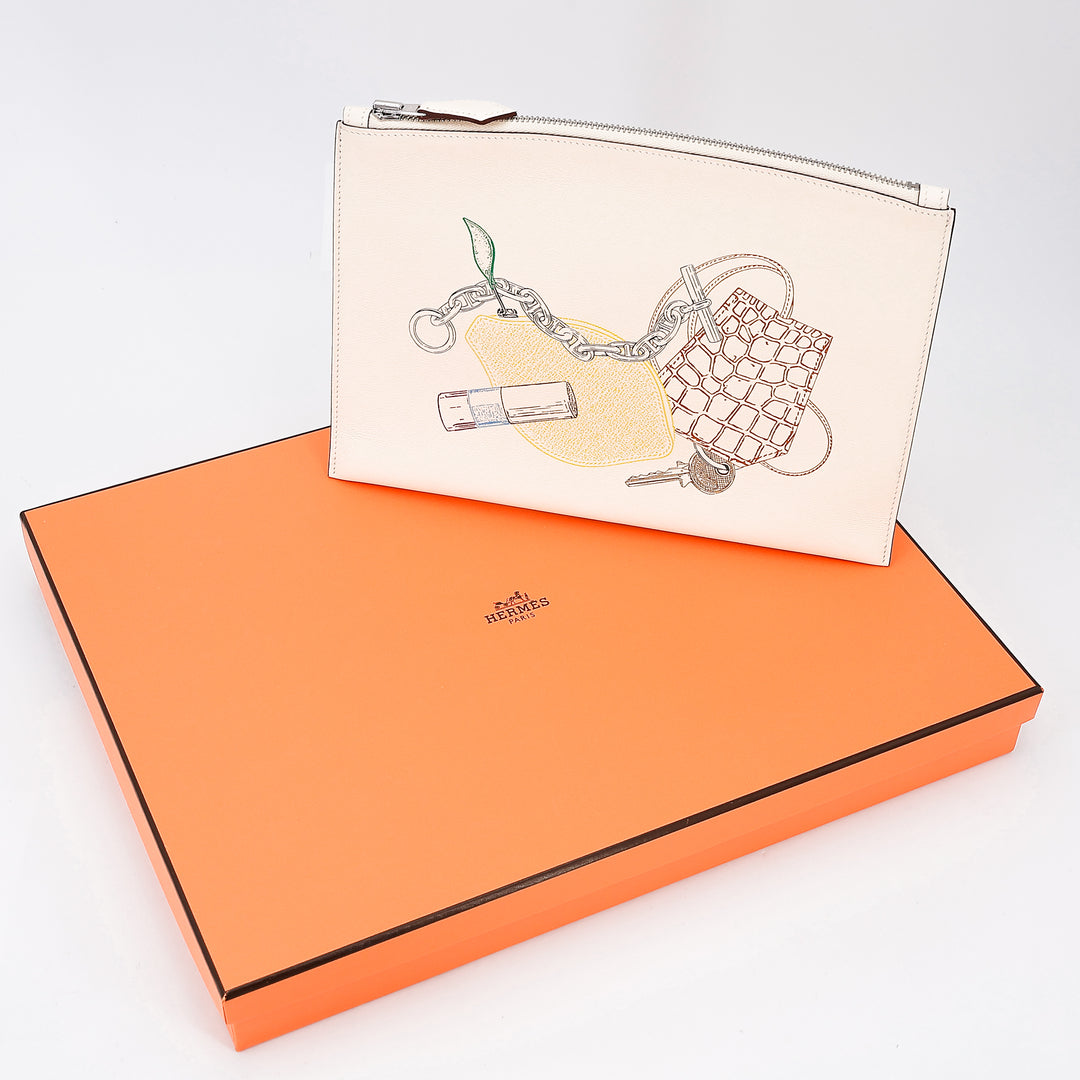 HERMÈS SWIFT LEATHER BAZAR IN &amp; OUT POUCH