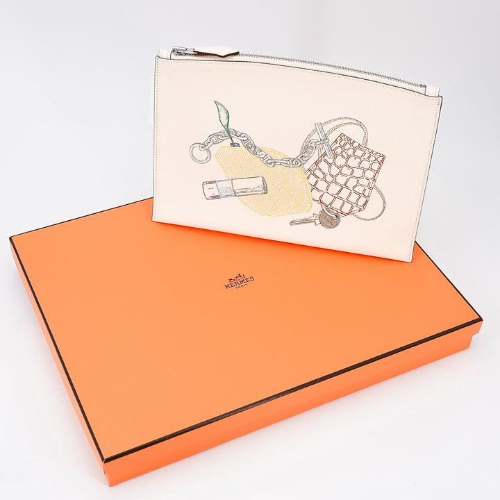 HERMÈS SWIFT LEATHER BAZAR IN &amp; OUT POUCH