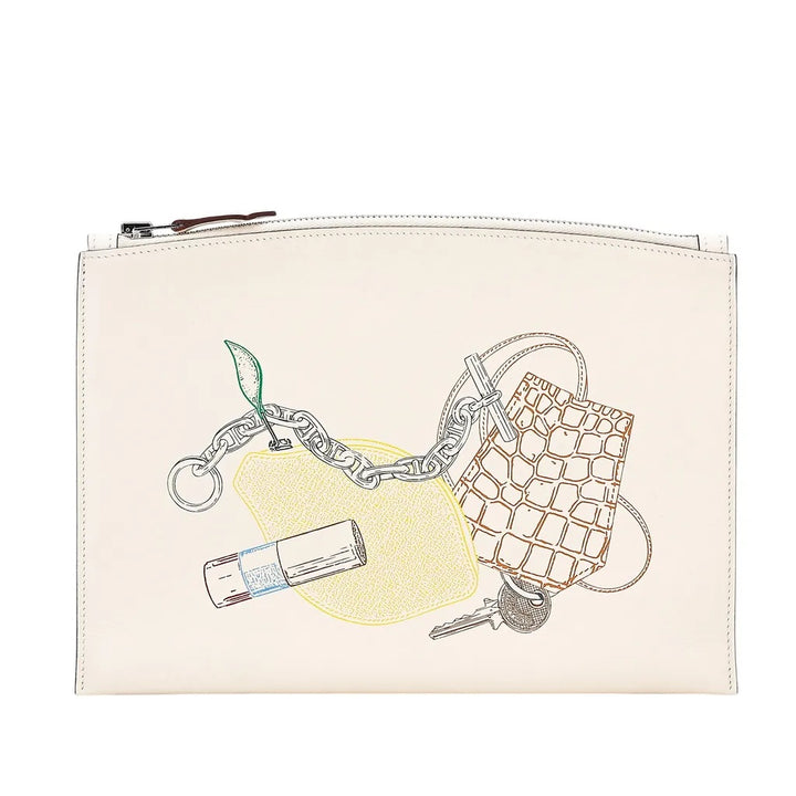 HERMÈS SWIFT LEATHER BAZAR IN &amp; OUT POUCH