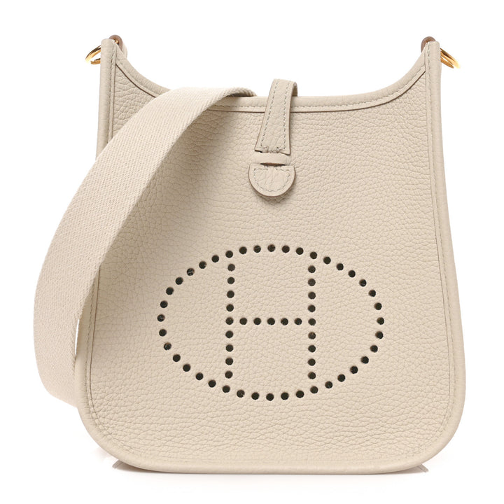 HERMÈS AMAZONE EVELYNE TAURILLON CLEMENCE LEATHER TPM BETON CROSSBODY