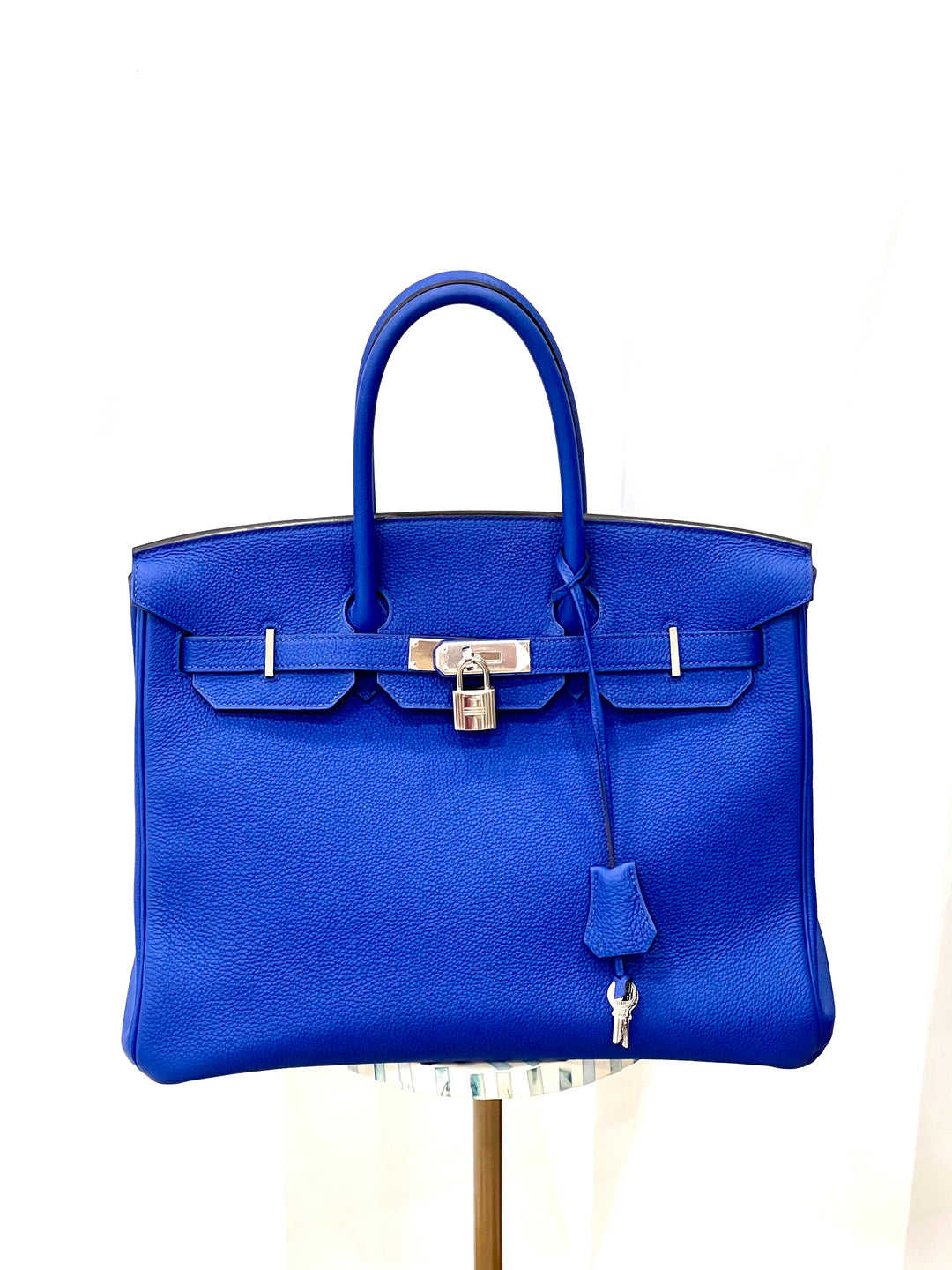 HERMÈS TOGO LEATHER BIRKIN 35 HANDBAG IN BLEU ELECTRIQUE