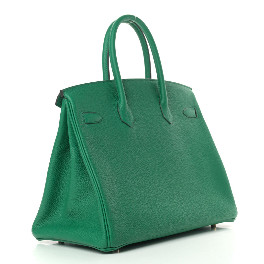 HERMÈS TOGO LEATHER BIRKIN 35 VERT VERTIGO HANDBAG