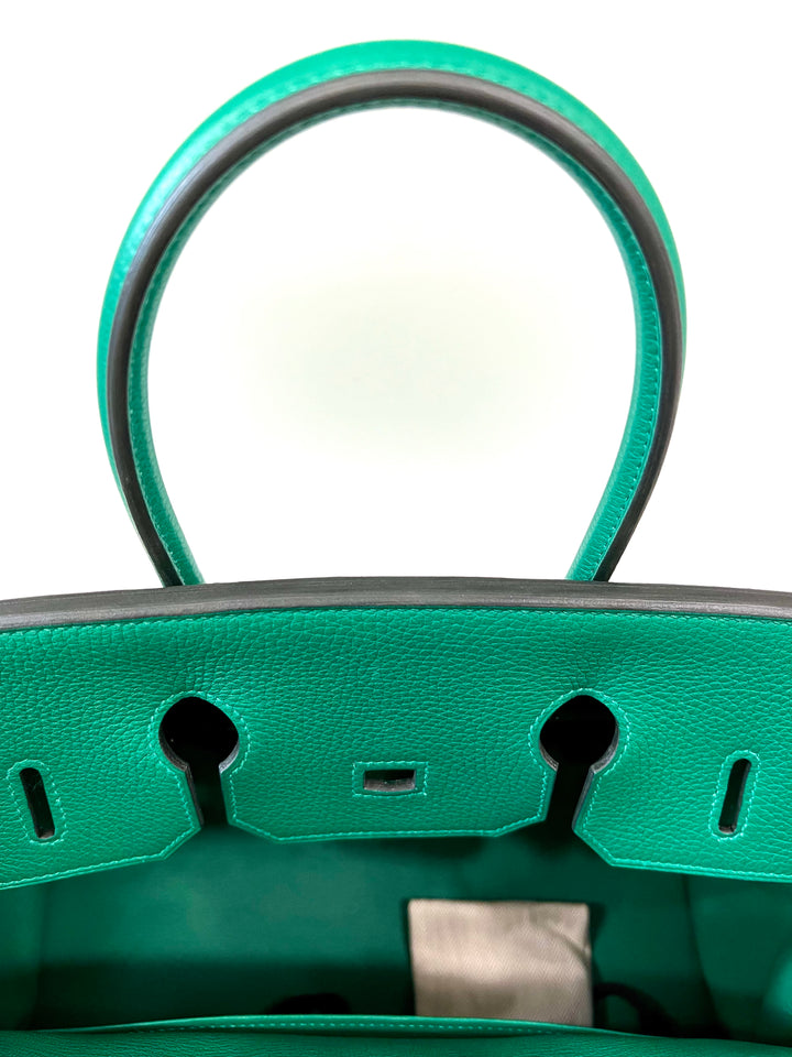 HERMÈS TOGO LEATHER BIRKIN 35 VERT VERTIGO HANDBAG