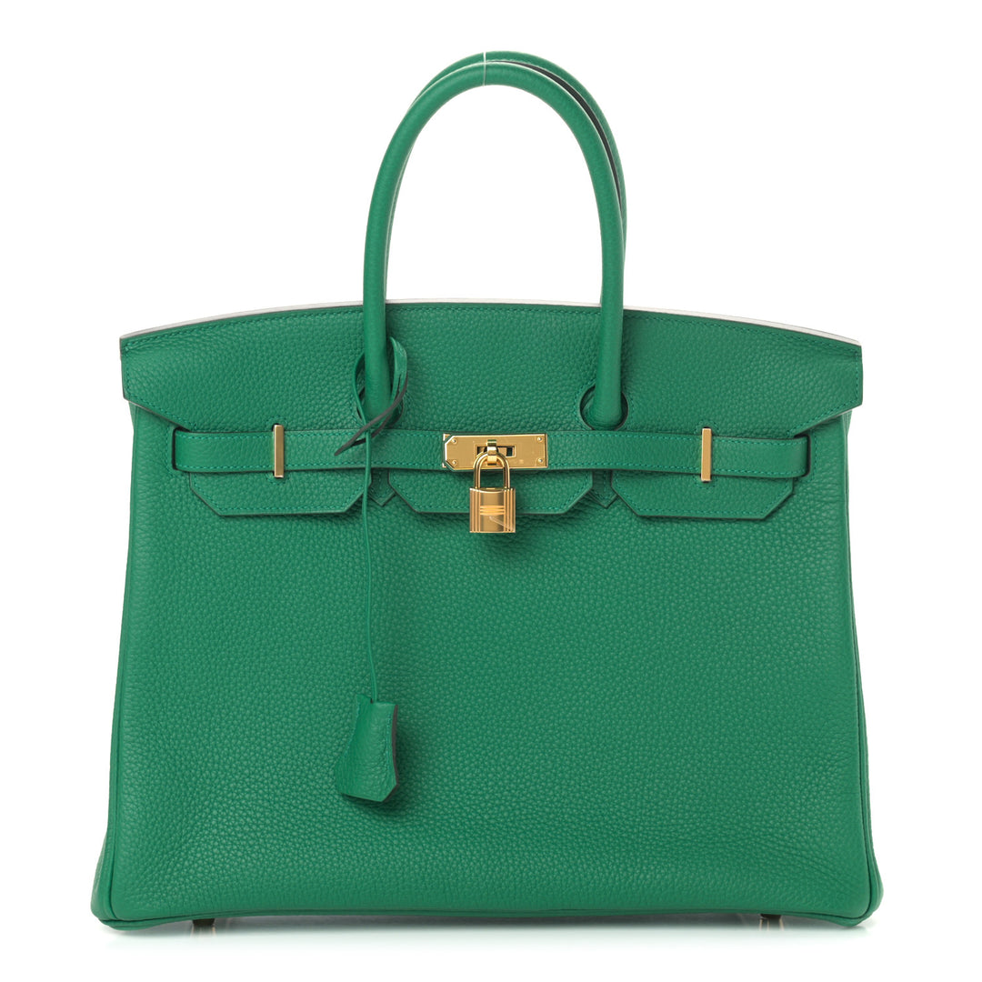 HERMÈS TOGO LEATHER BIRKIN 35 VERT VERTIGO HANDBAG