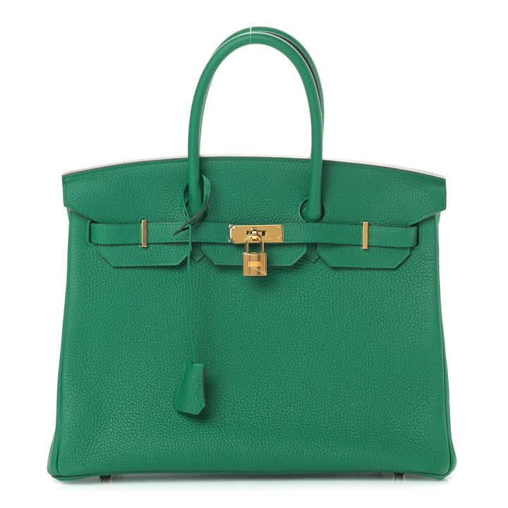 HERMÈS TOGO LEATHER BIRKIN 35 VERT VERTIGO HANDBAG