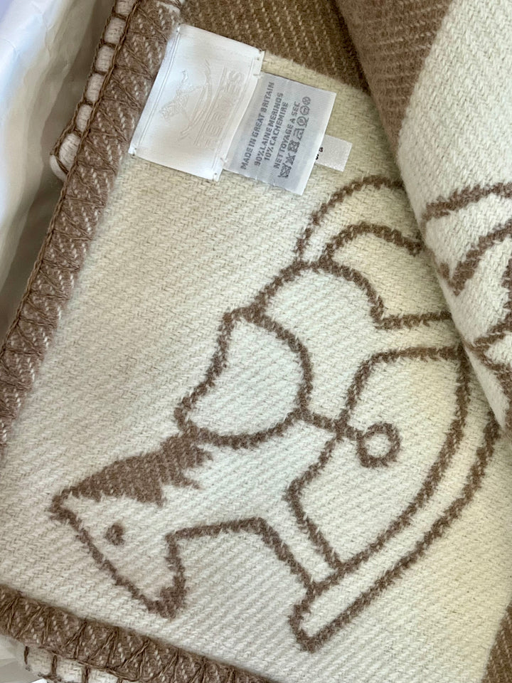 HERMÈS WOOL CASHMERE ADADA AVALON BABY BLANKET