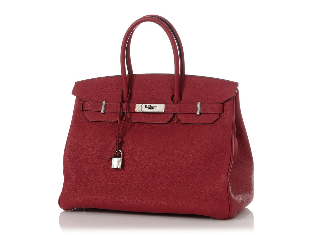 HERMÈS ROUGE GRENAT TOGO LEATHER BIRKIN 35 HANDBAG