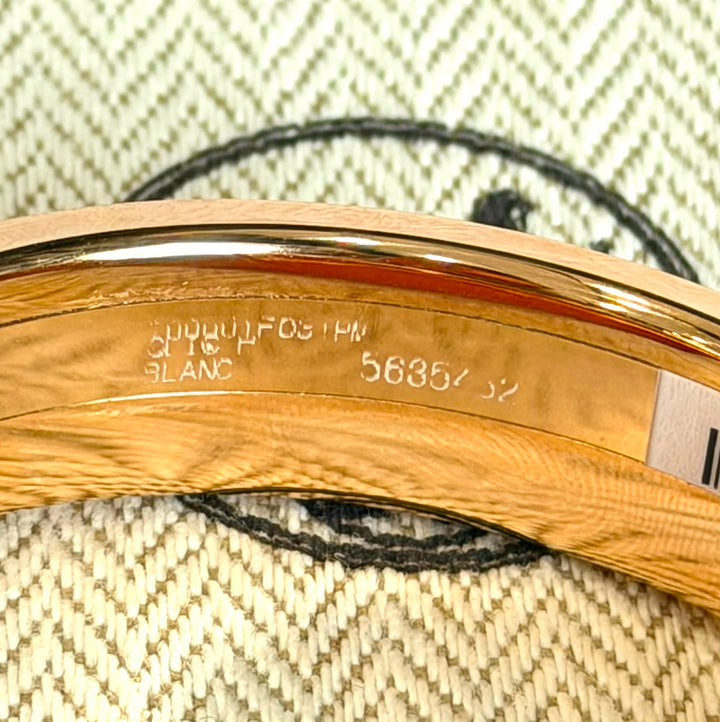 HERMÈS CLIC CLAC H ENAMEL BRACELET PM IN BLANC