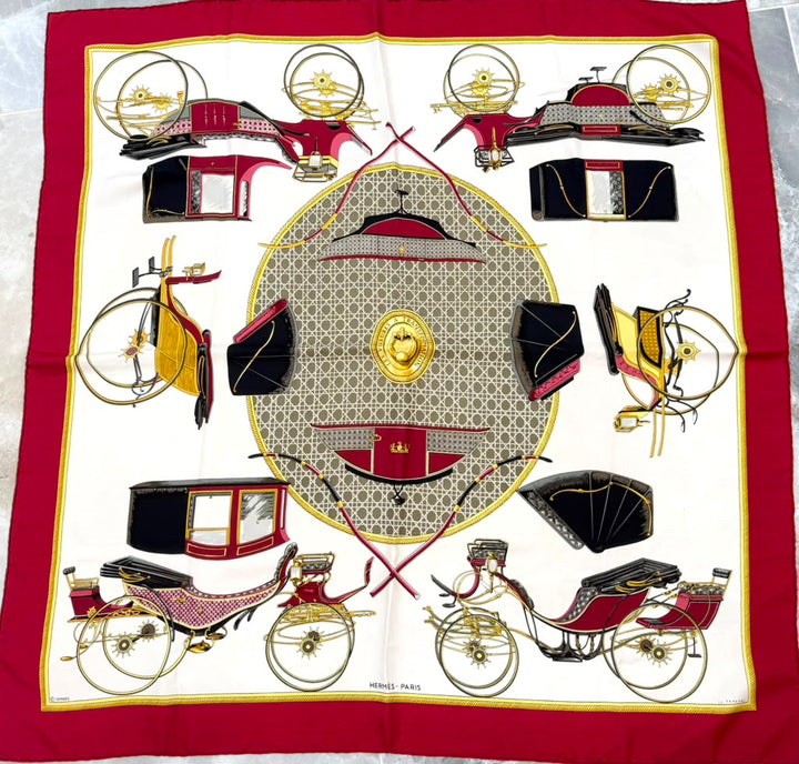 HERMÈS CARRÉ LES VOITURES À TRANSFORMATION SILK SCARF