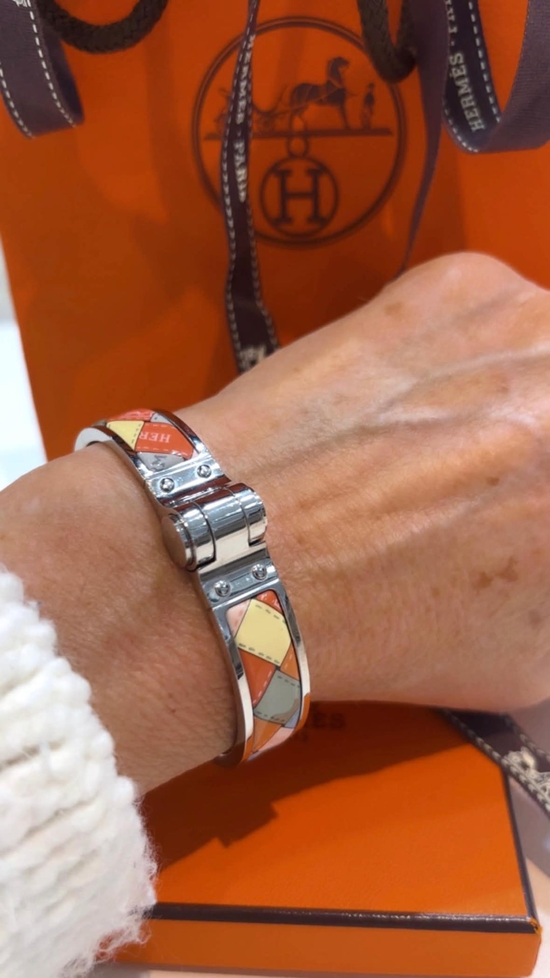 HERMÈS AU CARRE CHARNIERE BOLDUC BRACELET PM