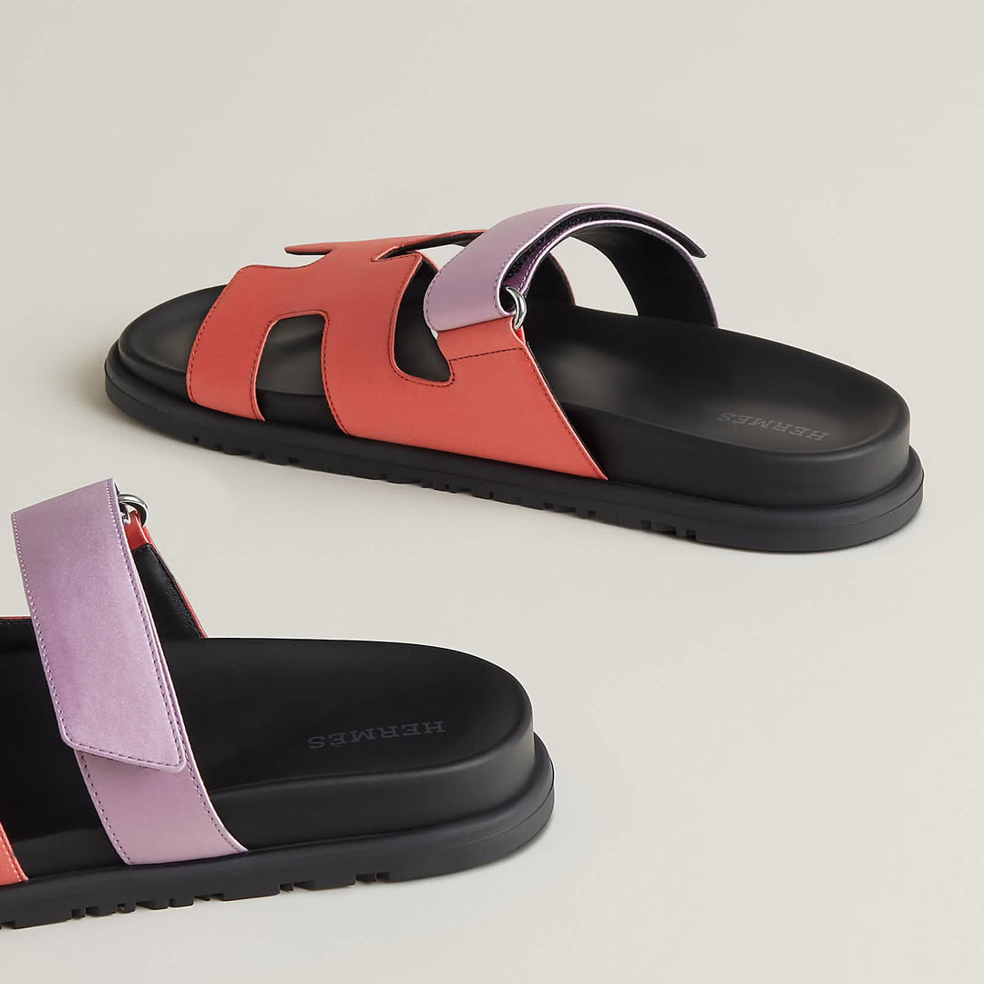 HERMÈS CHYPRE LEATHER MULES SANDALS
