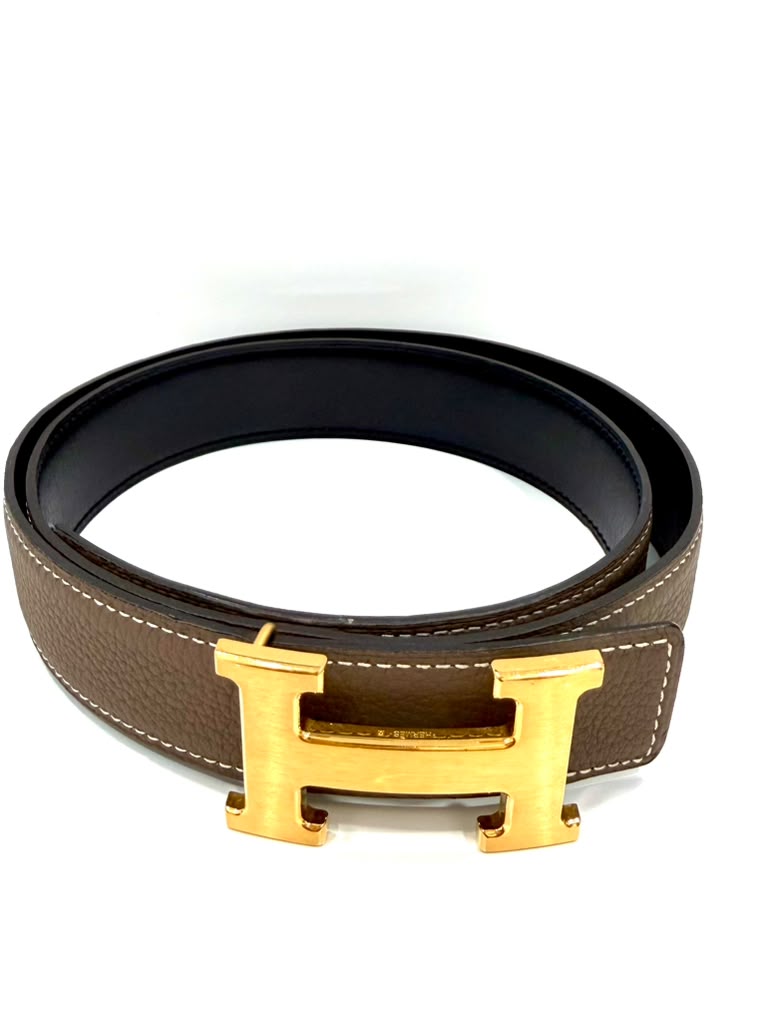 HERMÈS CONSTANCE CALFSKIN LEATHER REVERSIBLE BELT