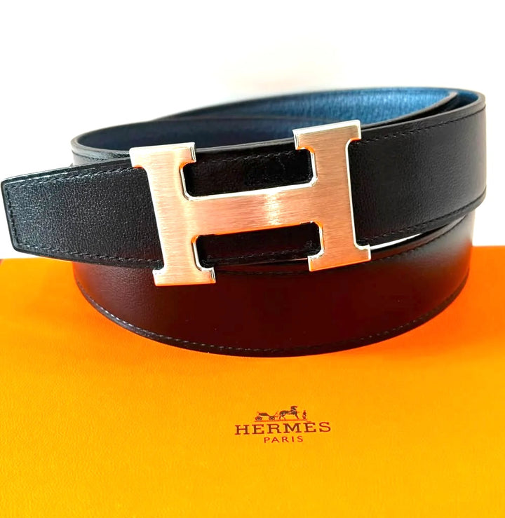 HERMÈS CONSTANCE H BUCKLE REVERSIBLE CALFSKIN LEATHER BELT