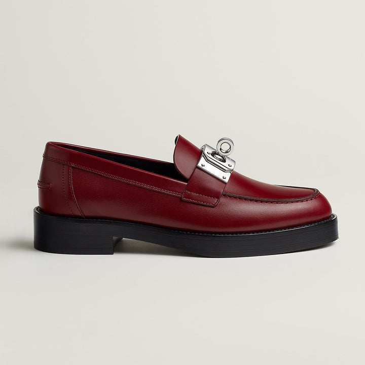 HERMÈS HOT KELLY BUCKLE CALFSKIN LEATHER LOAFERS