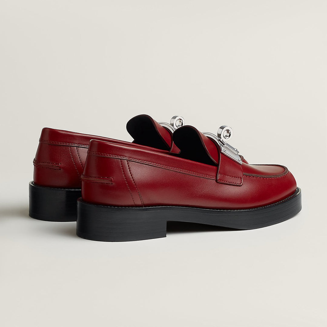 HERMÈS HOT KELLY BUCKLE CALFSKIN LEATHER LOAFERS
