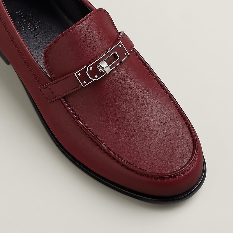 HERMÈS HOT KELLY BUCKLE CALFSKIN LEATHER LOAFERS