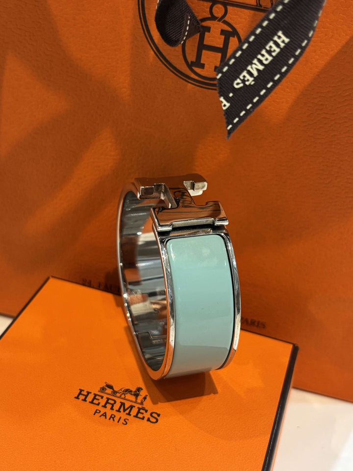 HERMÈS CLIC CLAC H ENAMEL WIDE CUFF BRACELET