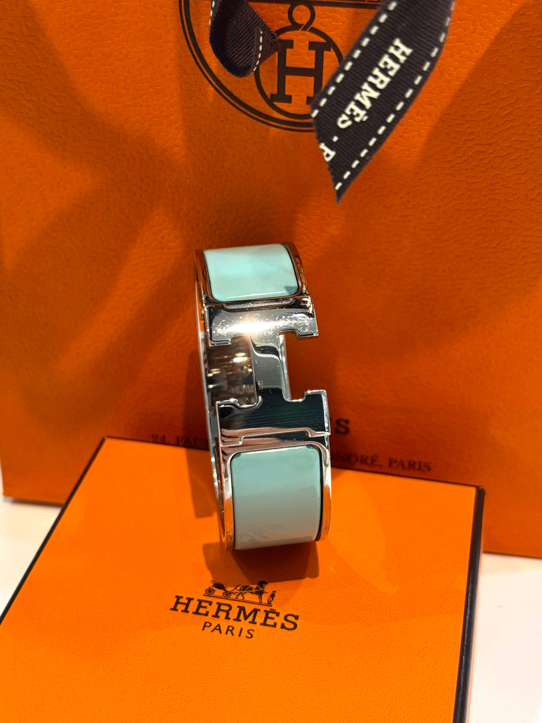 HERMÈS CLIC CLAC H ENAMEL WIDE CUFF BRACELET
