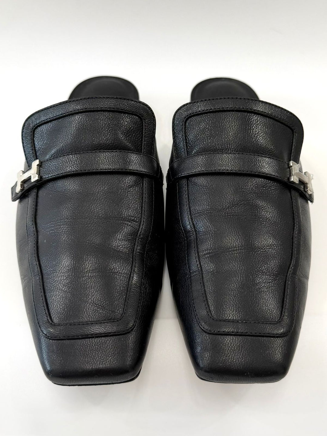 HERMÈS GOATSKIN LEATHER GROUPIE MULES