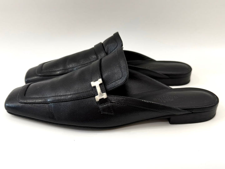 HERMÈS GOATSKIN LEATHER GROUPIE MULES